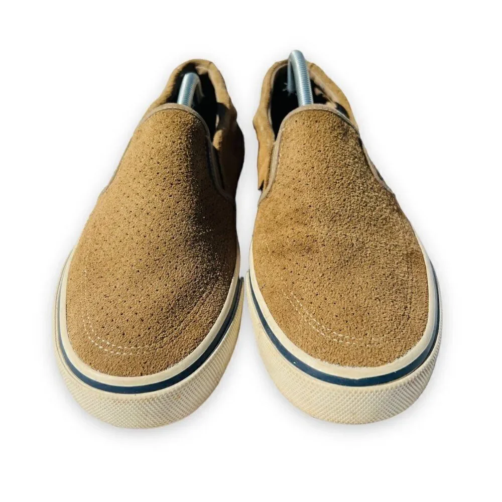 Sperry Halyard Slip-on Sneakers Brown Suede STS22101 Men's 10.5‎